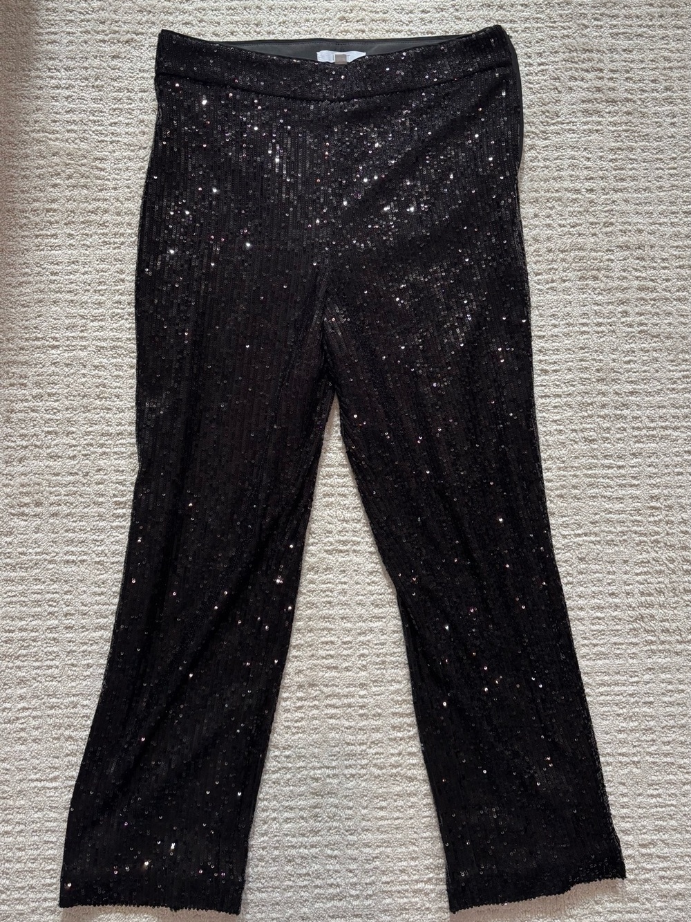 LOFT Black Sequined Trousers
